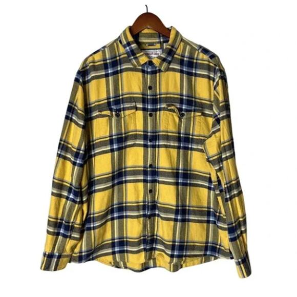 American Eagle Outfitters Other - AMERICAN EAGLE Yellow & Blue Plaid Flannel Long Sleeve Button Down Shirt